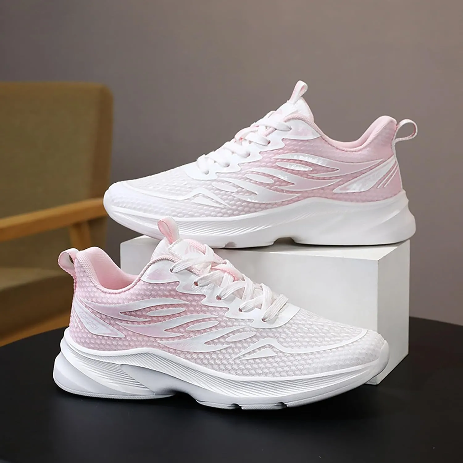 Womens Non Slip Work Shoes Breathable Mesh Comfortable Soft Sole Walking Sneakers Business Gym Workout Sports Shoes