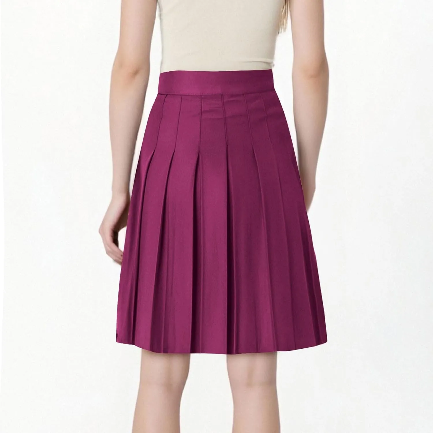 Womens School Uniform Cheerleader Skirts Summer Elastic Waist Athletic Pleated Skorts Plus Size Fashion Loose Skirt