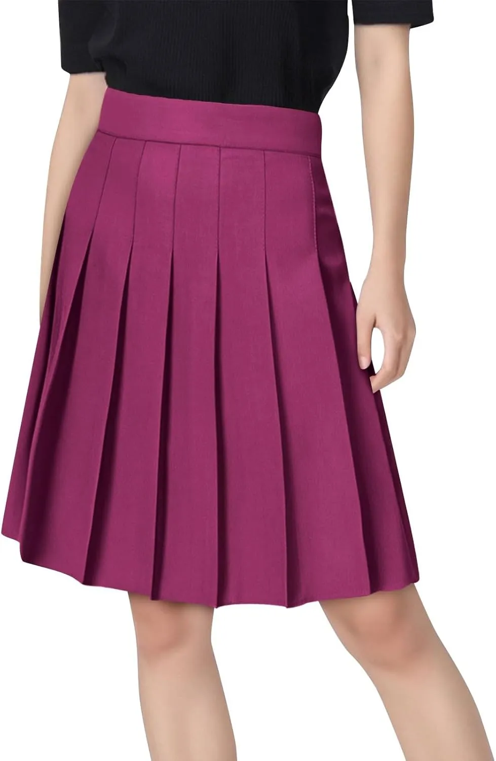 Womens School Uniform Cheerleader Skirts Summer Elastic Waist Athletic Pleated Skorts Plus Size Fashion Loose Skirt