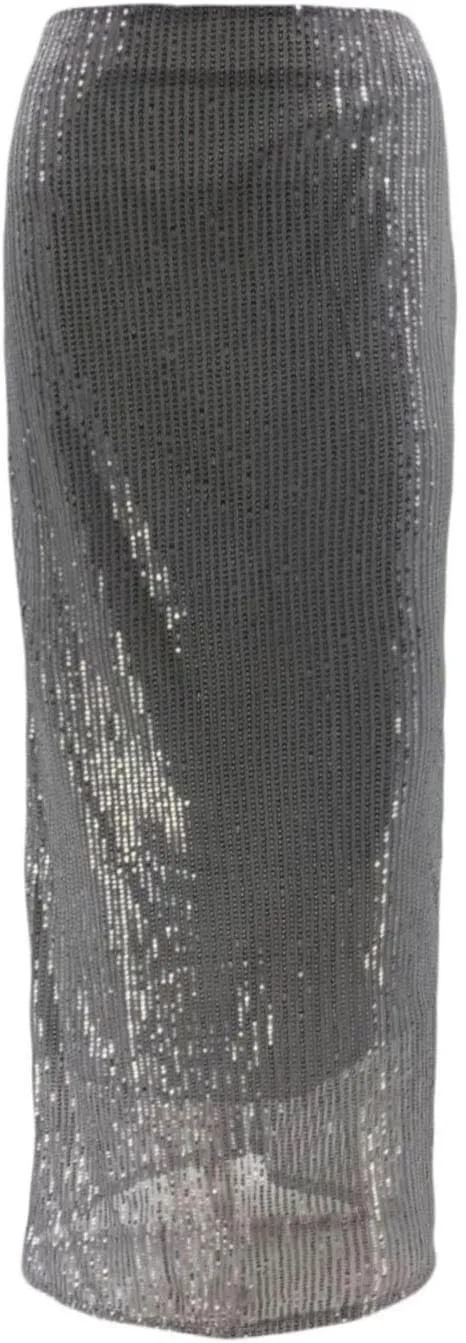 Women's Shiny Sequin High Waisted Maxi Skirts Bodycon Long Skirt Formal Skirts Dance Party Dress Ladies Skirts