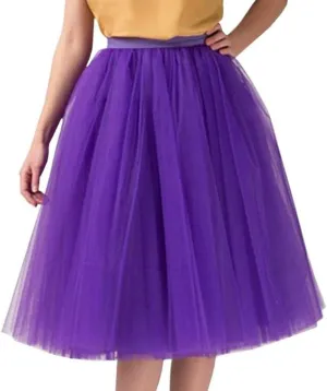 Womens Skirt Pleated Princess Mesh Skirt Dancing Skirt Thin Women's Sexy Skirts Puffy Skirts Midi Skirts for