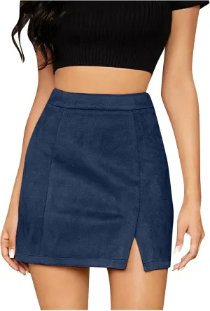 Women's Skirts Summer Casual Sexy Y2K Solid Slim Mini Skirts with Zipper