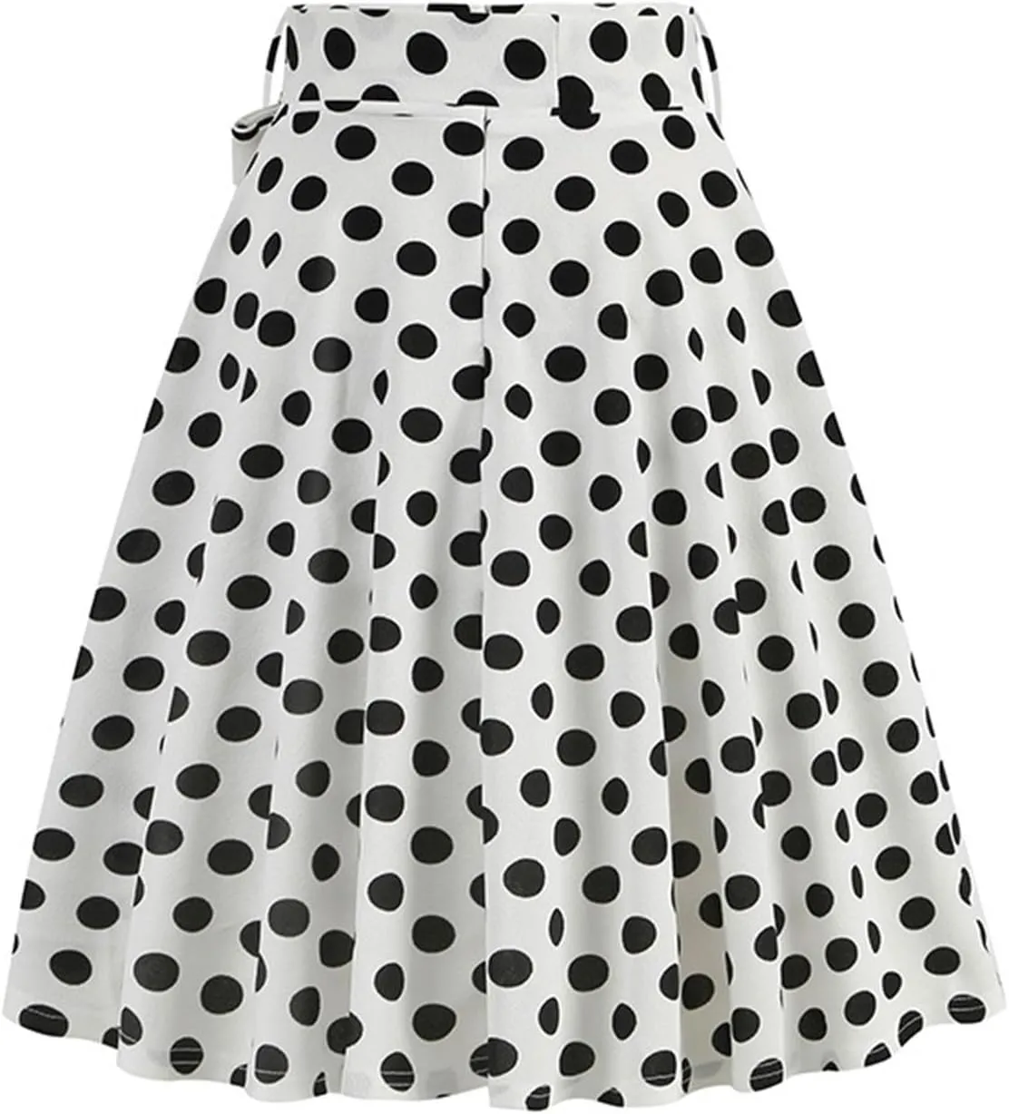 Women's Skirts Summer High Waist a-Line Casual Midi Dress Slim Fit Polka Dot Ruffle Bandage Flared Bohemian Skirt