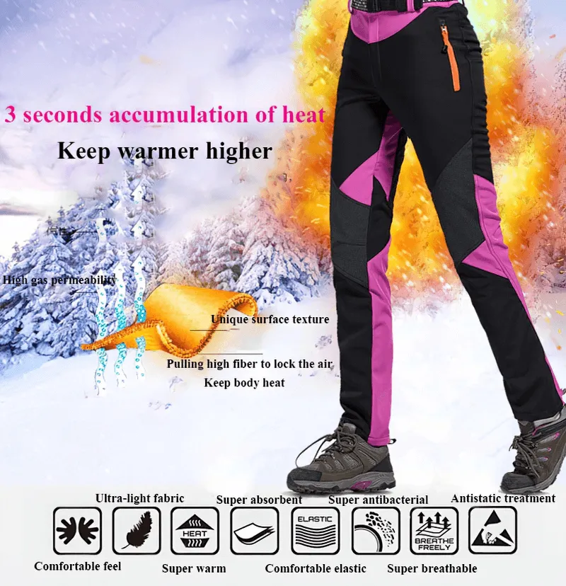 Women's Softshell Skiing Pants / Fleece Outdoor Trekking Trousers - SF0716