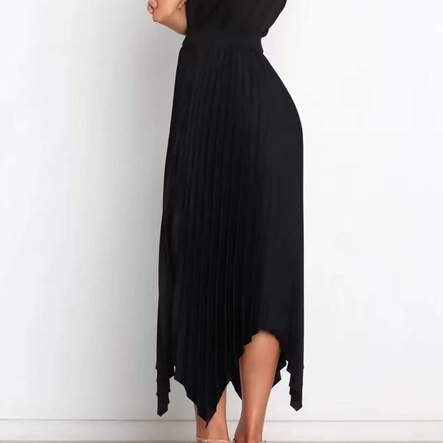 Women's Solid Flared Skirts Lightweight Elastic High Waist Long Midi A Line Skirt Flowy 2025 Fashion Summer Dresses