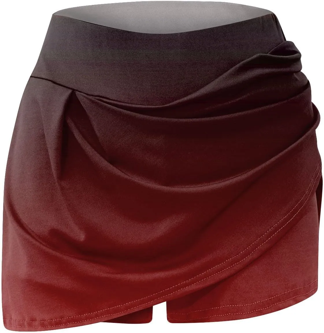 Women's Summer Athletic Loose Trendy Quick Dry Elastic High Waist Color Gradient Yoga Fitness Tennis Skirts 2025, S-5XL