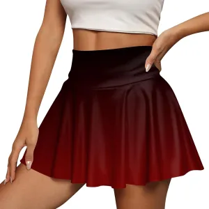 Women's Summer Athletic Loose Trendy Quick Dry Elastic High Waist Color Gradient Yoga Fitness Tennis Skirts 2025, S-5XL