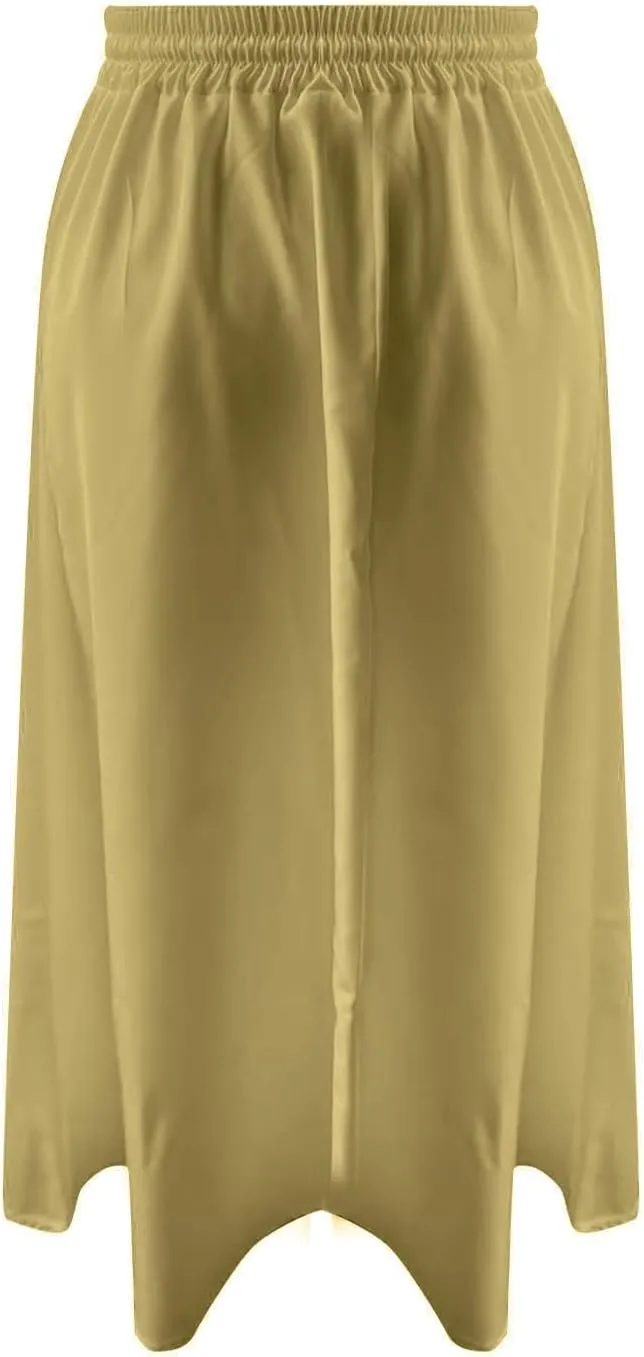 Womens Summer Boho Flowy Swing Tiered A-Line Midi Skirt Fashion Trendy Elastic Waist Pleated Long Beach Dress