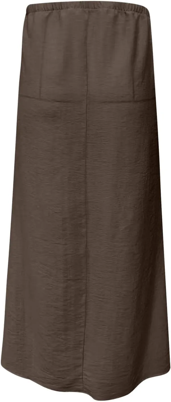 Womens Summer Maxi Skirt Low Rise Lace Up Midi Skirt Casual Long Skirt A Line Lounge Skirt Trendy Beach Skirts