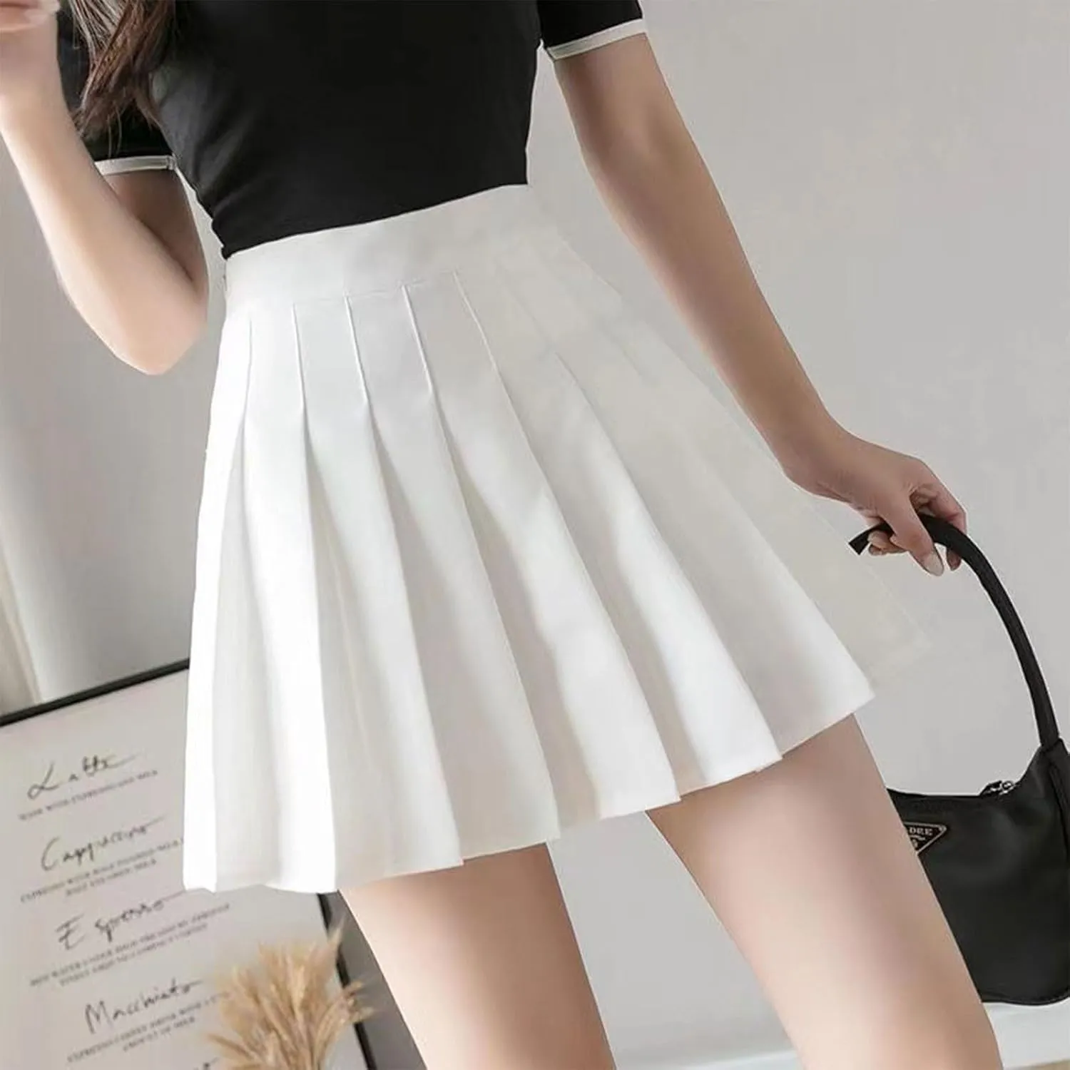 Women's Summer Sports Loose Trendy Elastic High Waist Solid Color Yoga Fitness Tennis Skirts Inner Shorts, XS-3XL