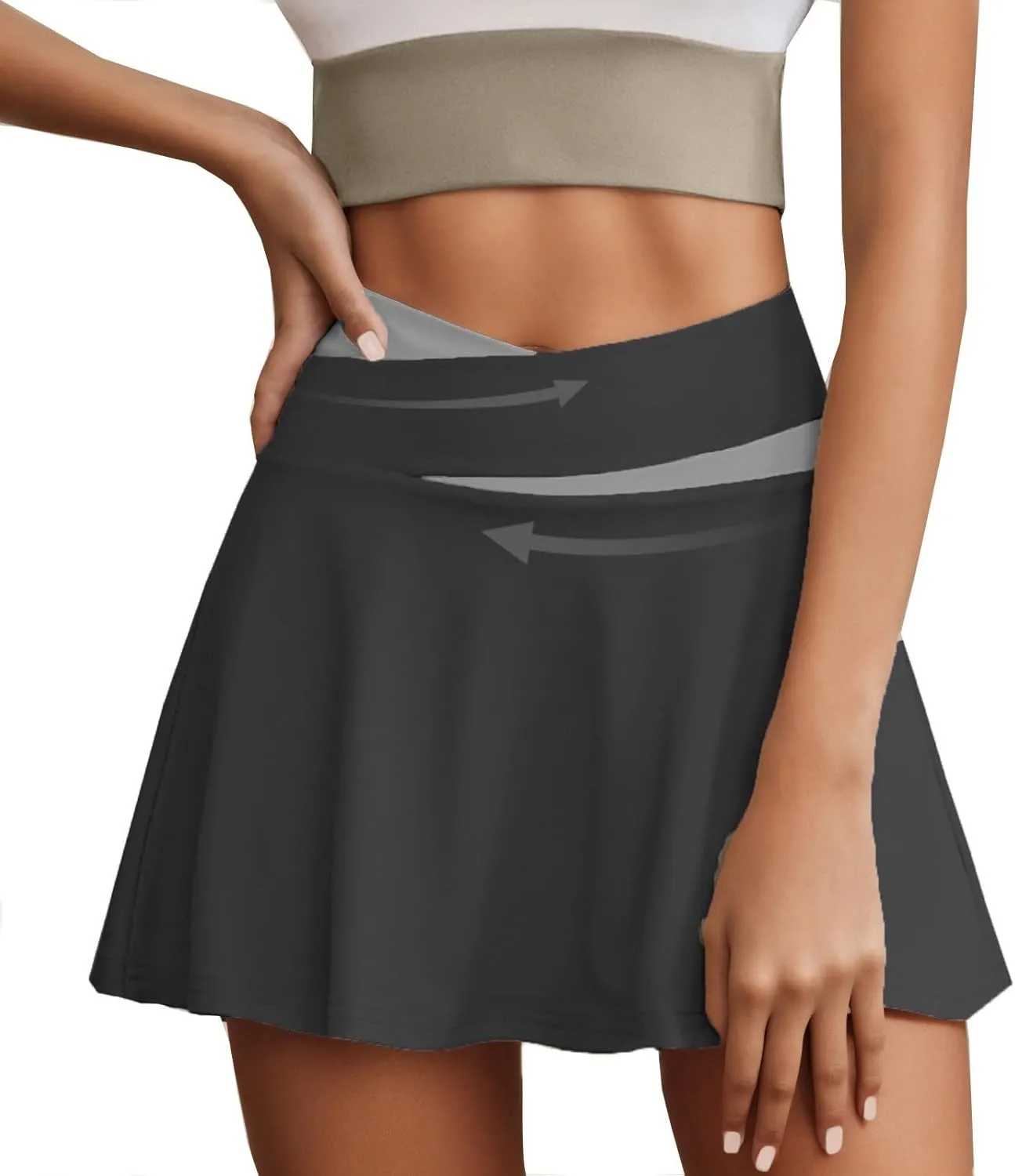Women's Summer Sports Loose Trendy Quick Dry Elastic High Waist Solid Color Yoga Fitness Tennis Skirts, S-2XL