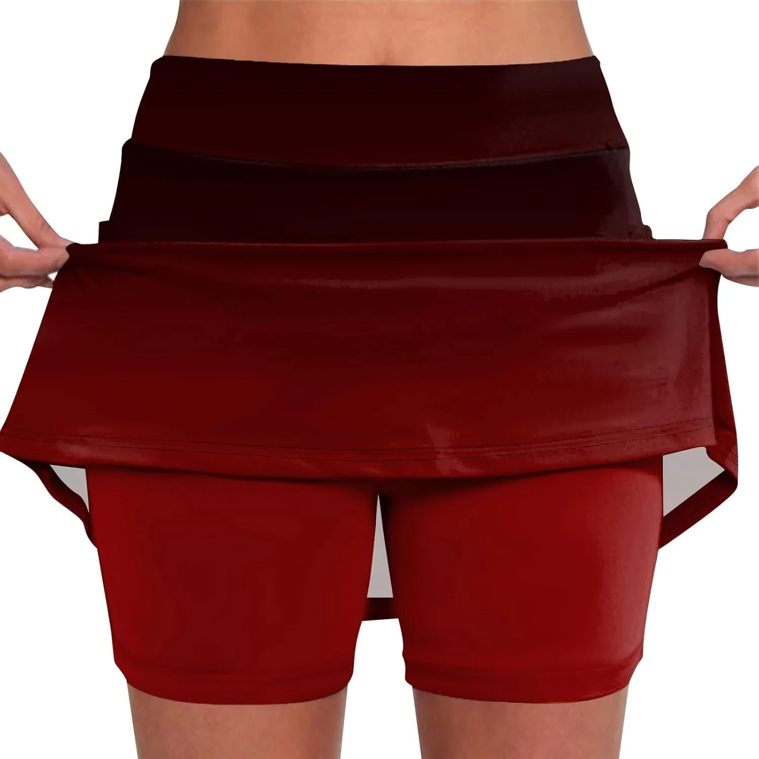 Women's Tennis Golf Skirts Gradient High Waisted Inner Shorts for Athletic Skorts with Pockets, S-5XL