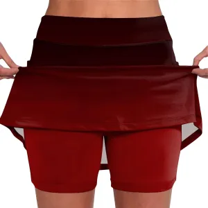 Women's Tennis Golf Skirts Gradient High Waisted Inner Shorts for Athletic Skorts with Pockets, S-5XL