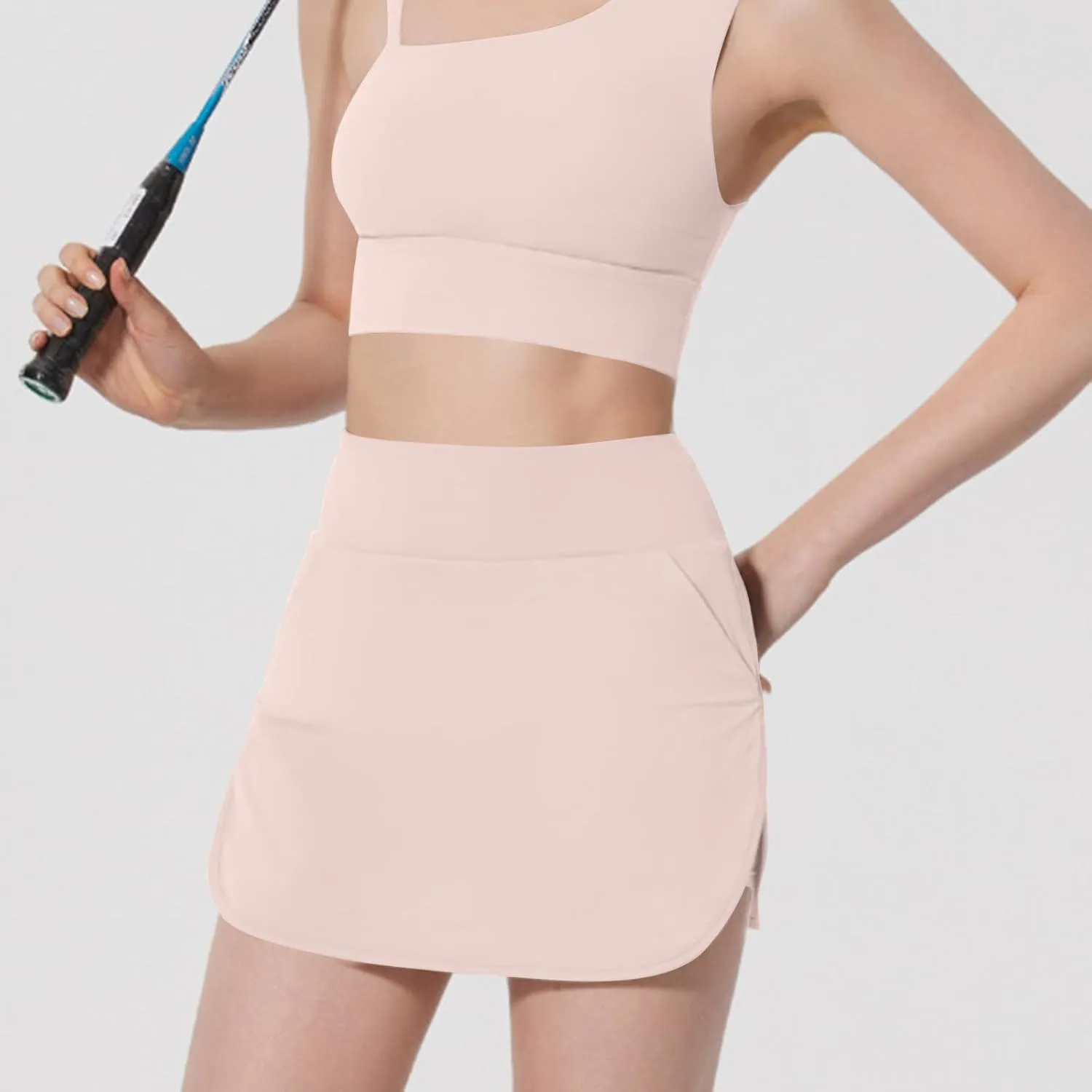 Womens Workout Skorts Trendy Casual Pencil Athletic Mini Skorts High Waist Tight Fitness Yoga Bodycon Tennis Skirts