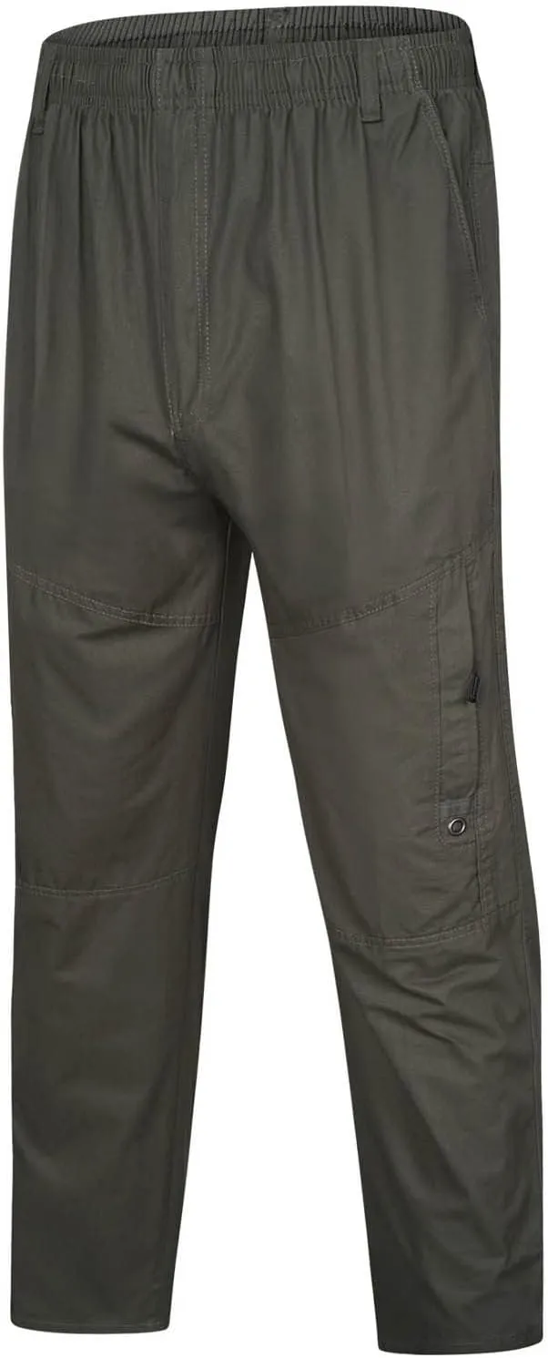 XUNRYAN Cargo Pants Mens with Multi Pockets Lightweight Quick Dry Hiking Pants Elastic Waist Running Pants Activewear