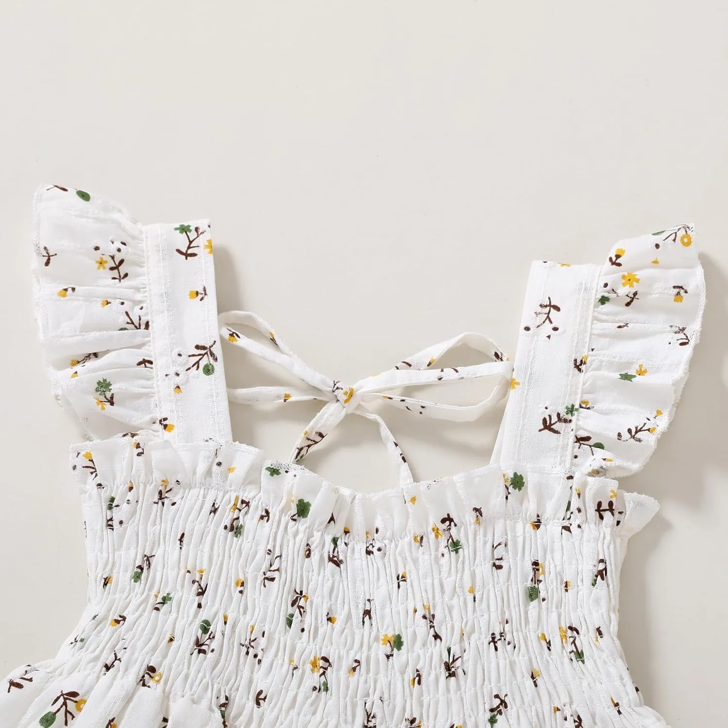 YOUNGER TREE Toddler Girl Dress Baby Girls Summer Clothes Ruffle Sleeve Floral Smock Beach Boho Dresses Sundress