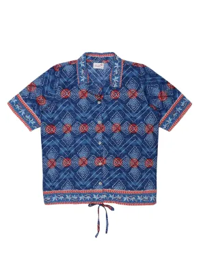 Youngly Batik Printed Crop Shirt